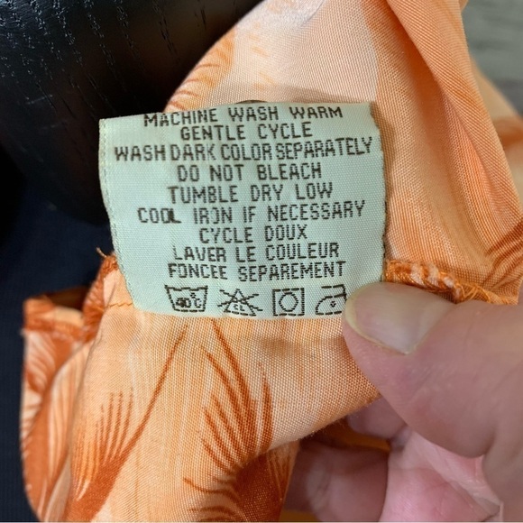 Maui Hawaii Vintage Orange Tropical Sunset Casual Button up Shirt Short Sleeve S - Picture 9 of 10